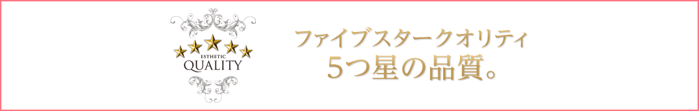 ファイブスタークオリティ　5つ星の品質。