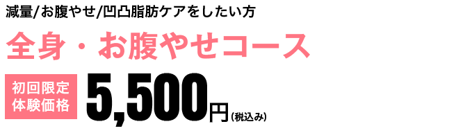 全身・お腹やせコース　初回限定体験価格5,500円