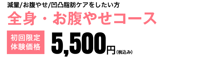 全身・お腹やせコース　初回限定体験価格5,500円