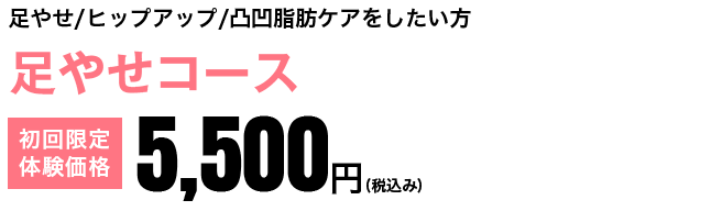 足やせコース　初回限定体験価格5,500円